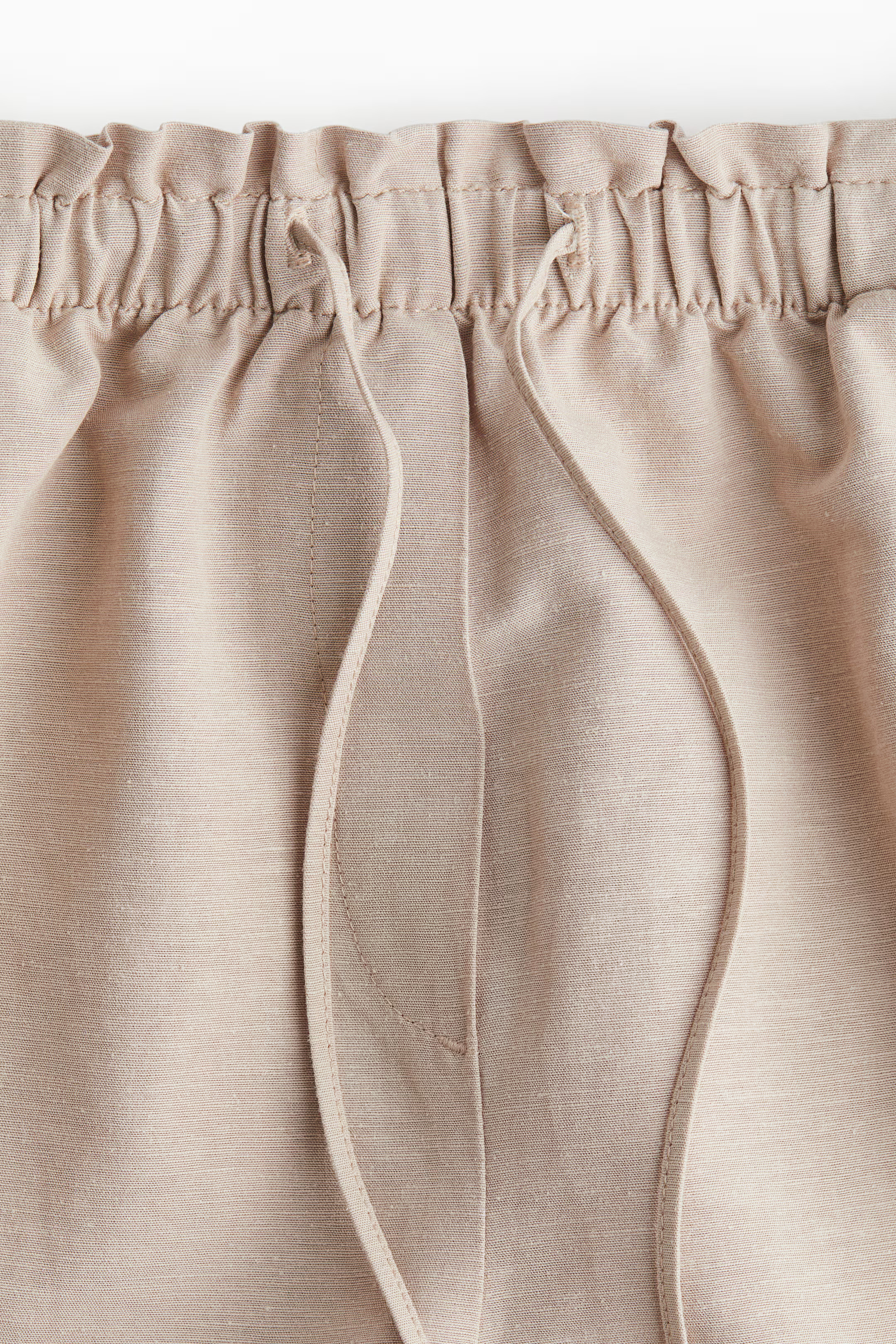 Women's Light beige Linen-Blend Drawstring Shorts | H&M US | H&M (US + CA)