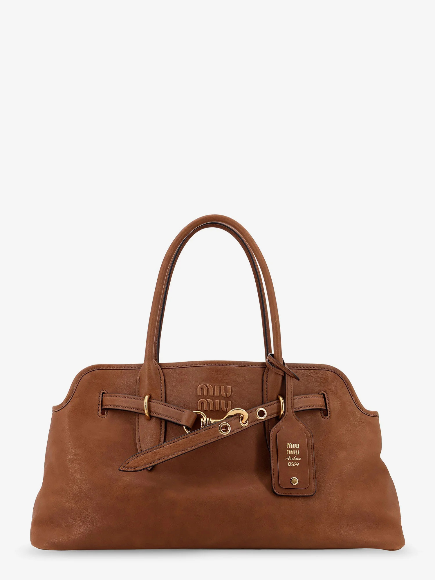 Adventure leather shoulder bag with lettering logo - MIU MIU - gender_Woman | Nugnes 1920