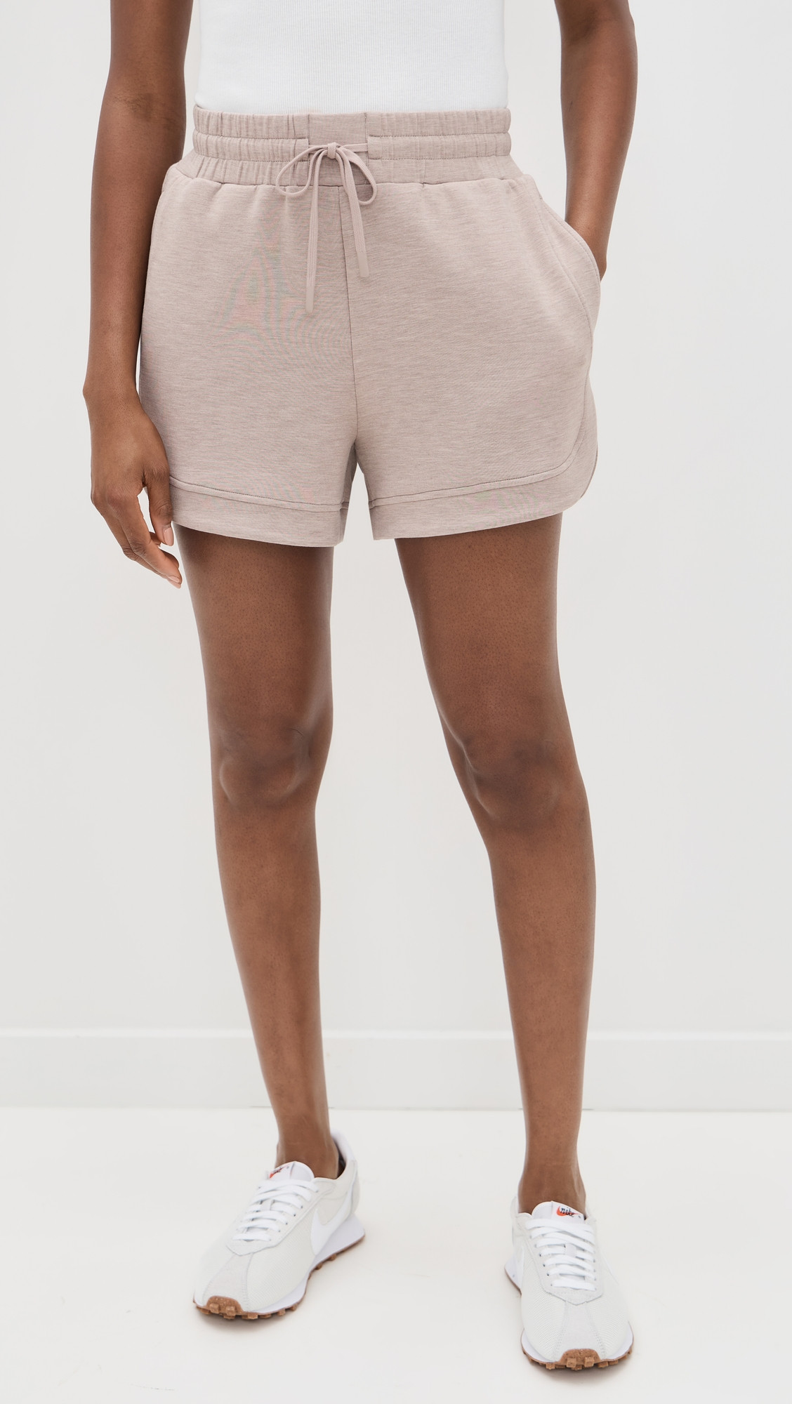 Varley Ollie High Rise Shorts 3.5 Taupe Marl M | Shopbop