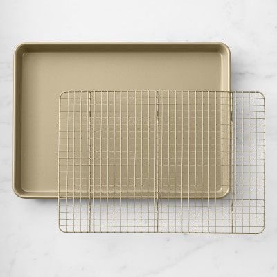 Williams Sonoma Goldtouch® Pro Nonstick Non Corrugated Half Sheet with Cooling Rack | Williams-Sonoma