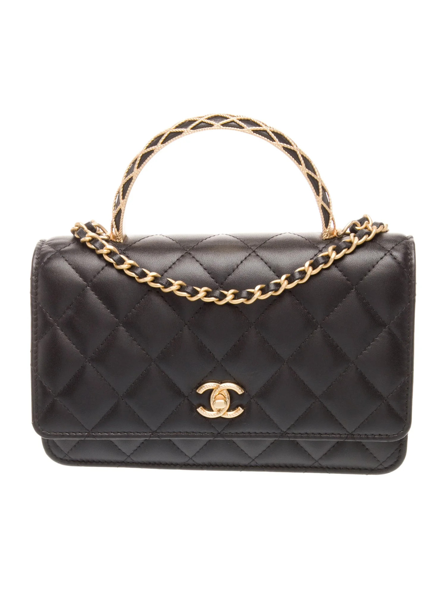 Chanel Top Handle Wallet On Chain w/Tags - Black Crossbody Bags, Handbags - CHA1377802 | The Real... | The RealReal