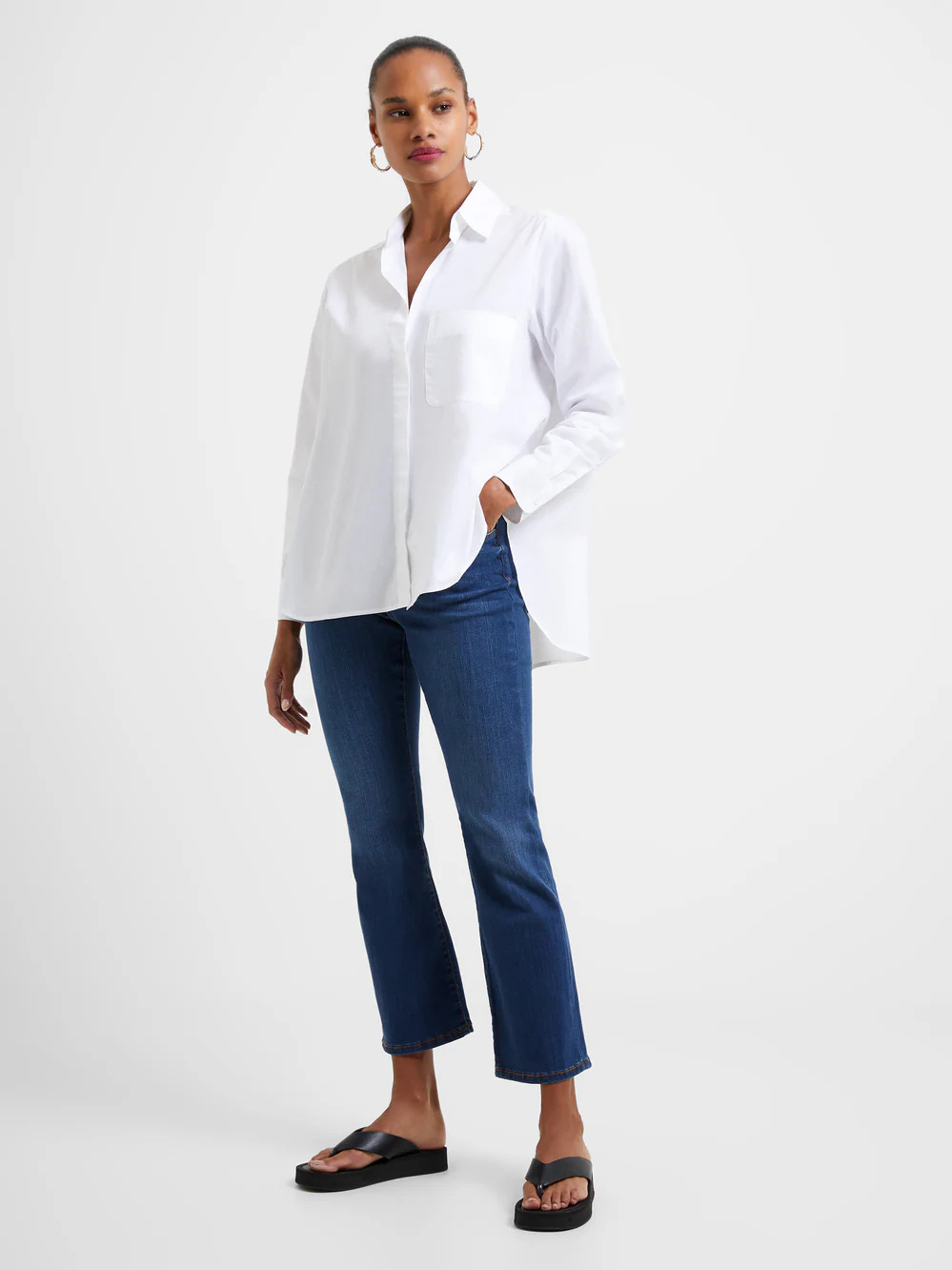 Rhodes Sustainable Poplin Boyfriend Shirt | French Connection (US)