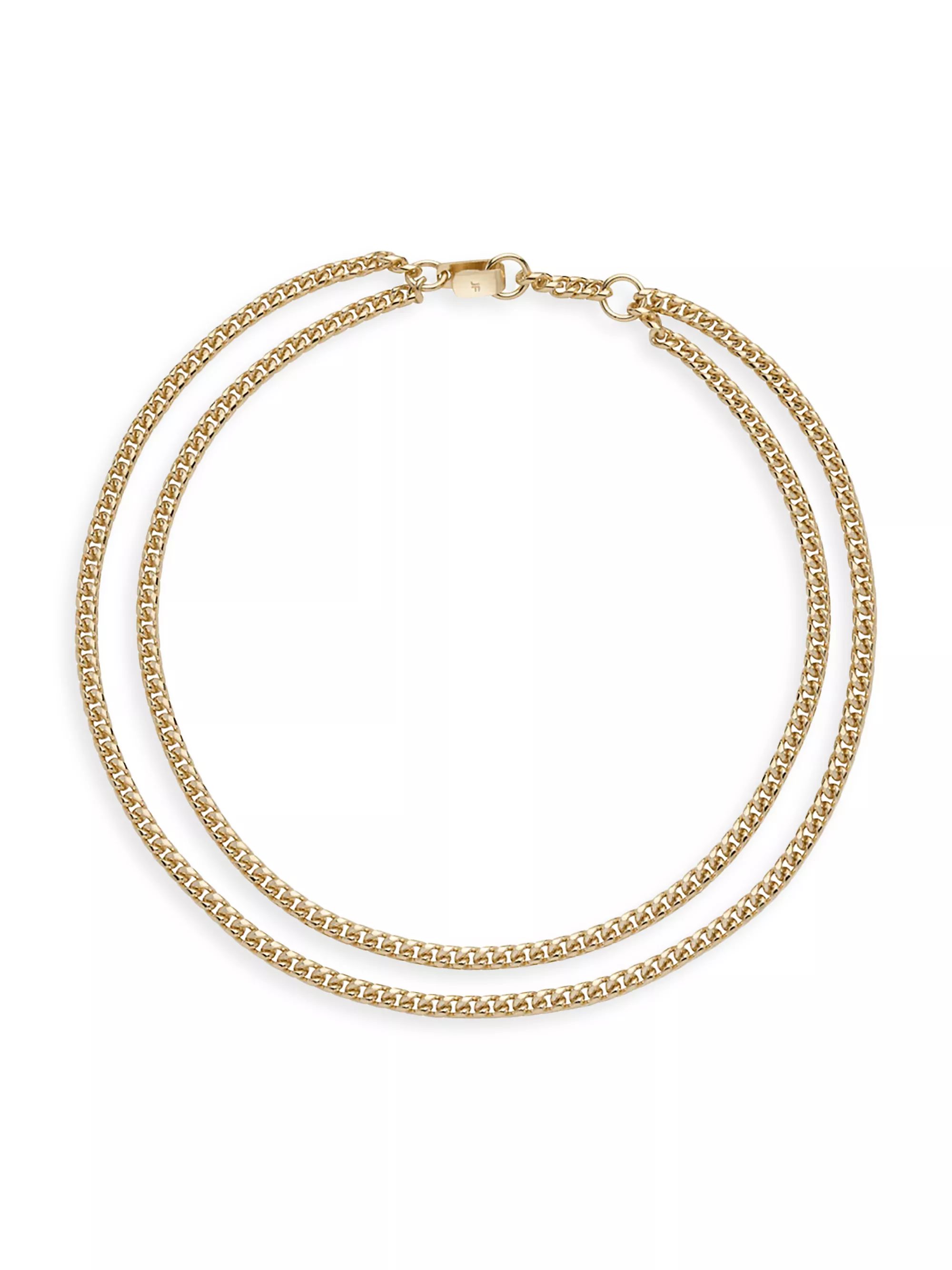 Dean 14K Yellow Gold Double-Layered Chain Necklace | Saks Fifth Avenue