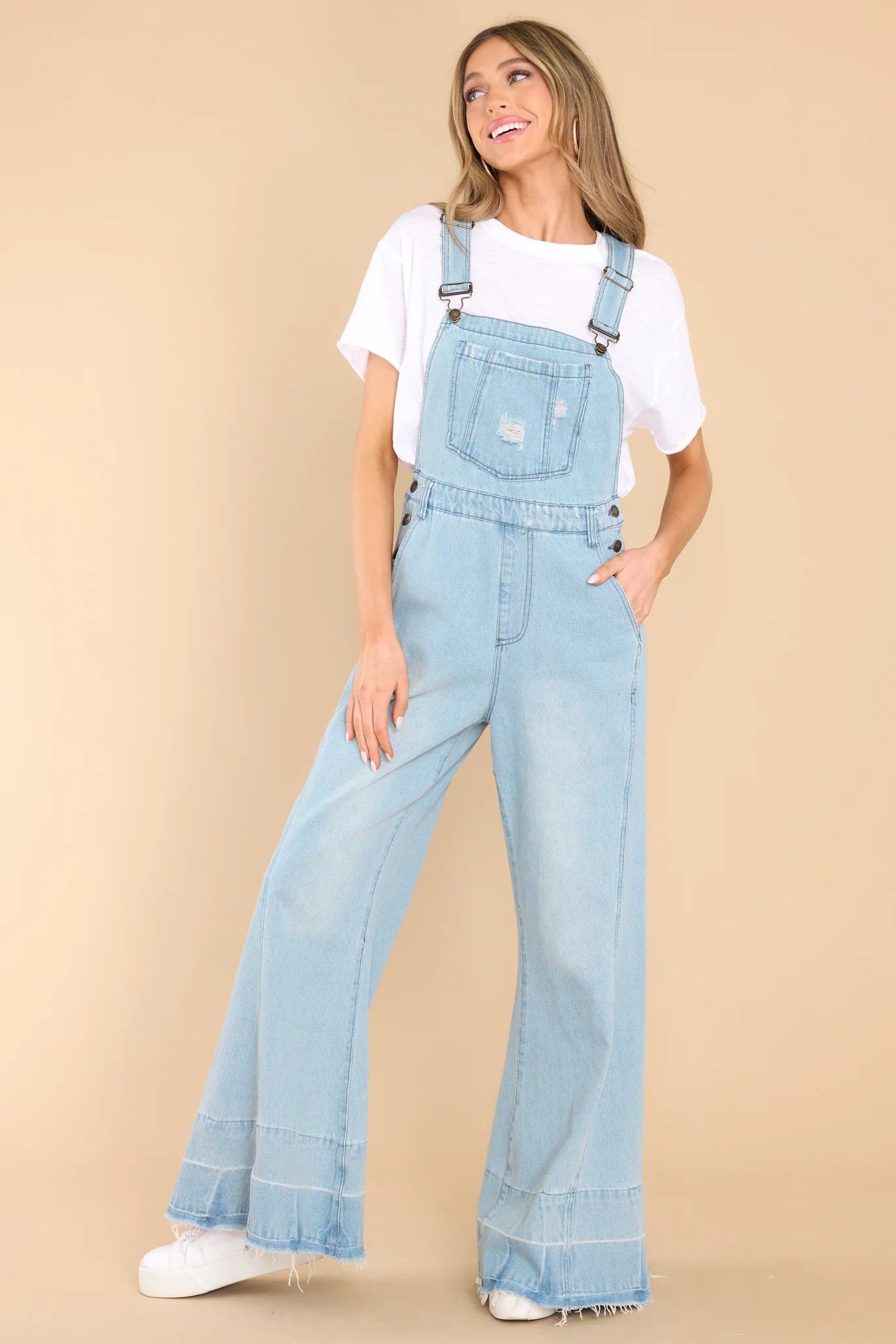 Up And Away Denim Overalls | Red Dress 