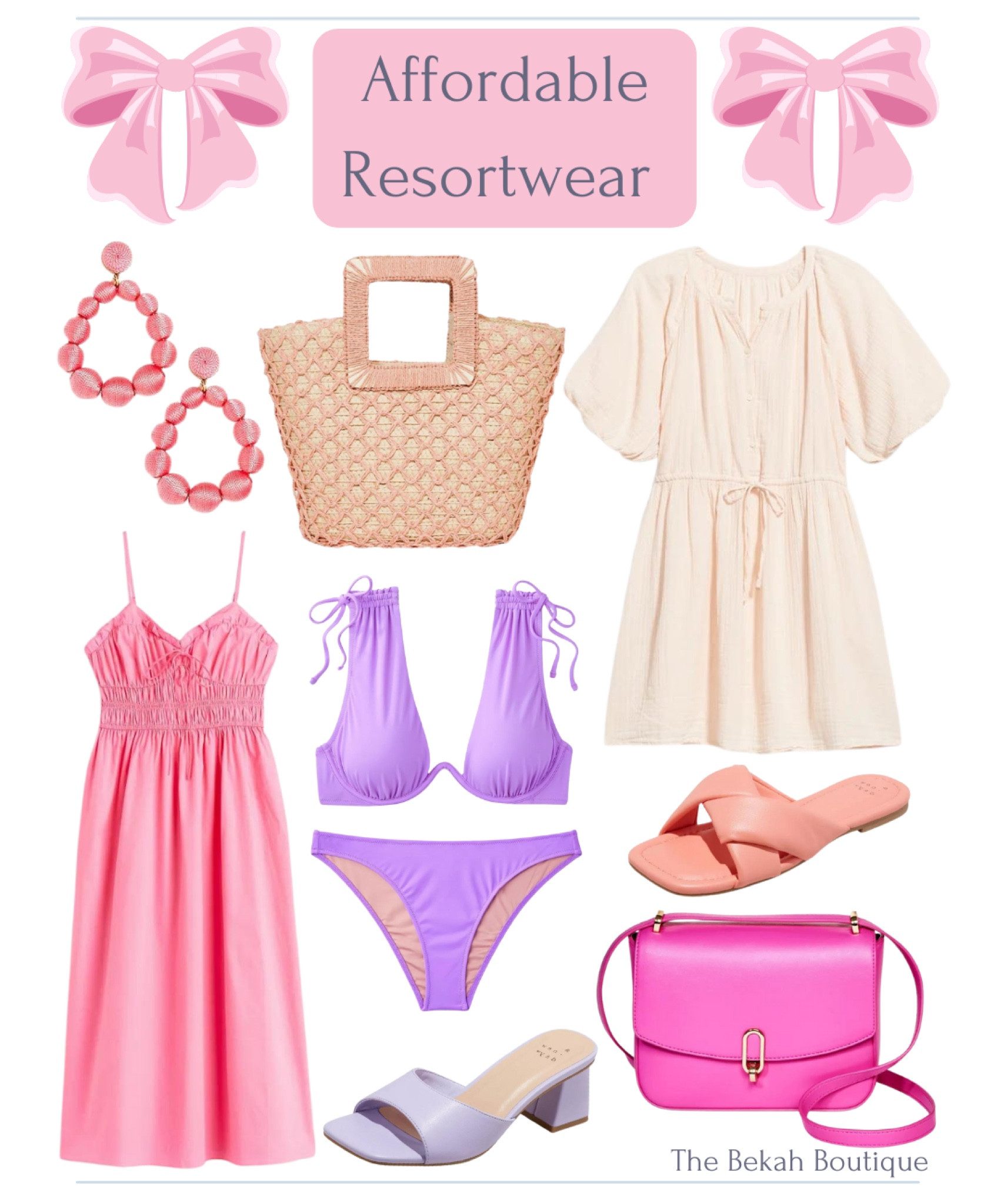 By the middle of January, I’m always ready for a warm weather getaway to escape the snow. ☀️🌴🌸 Sharing some of my favorite affordable resortwear pieces that are out right now. Everything is under $100 and perfect for a sunshine-filled vacation. 

Resortwear, resort wear, under $50, under $100, spring outfit, pink midi dress, white mini dress, purple bikini, pink crossbody bag, woven tote bag, coral woven earrings, coral slide sandals, purple mule sandals, Target, H&M, old navy, J. Crew 

#LTKFind #LTKunder100