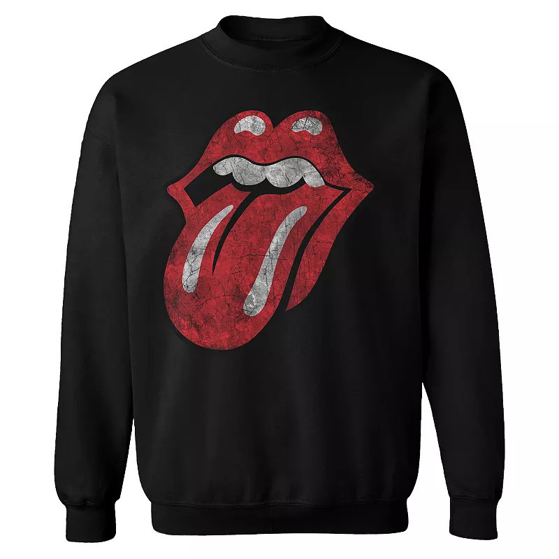 Men's Rolling Stones Distressed Tongue Sweatshirt, Adult Unisex, Size: XXL, Black | Kohl's