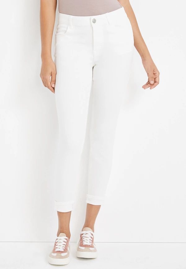 m jeans by maurices™ White High Rise Cuffed Ankle Jegging | Maurices