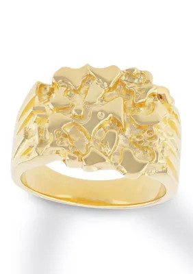 Belk & Co Men's Gold Nugget Ring in Gold Plated .925 Sterling Silver, 11 | Belk