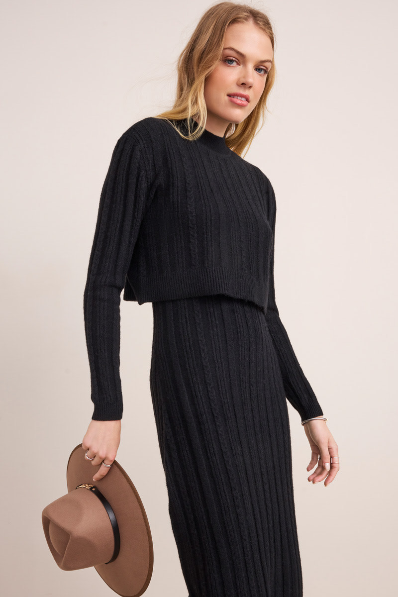 Zoey Mock Neck Sweater Dress | Francesca's