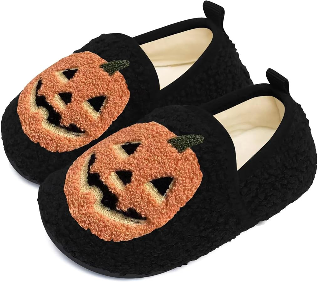 Kids Slippers Toddler Smile Face House Slippers Indoor Home Non-Slip Rubber Sole Shoes Warm Cozy ... | Amazon (US)