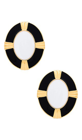 Crest White Earrings in Black & White | Revolve Clothing (Global)