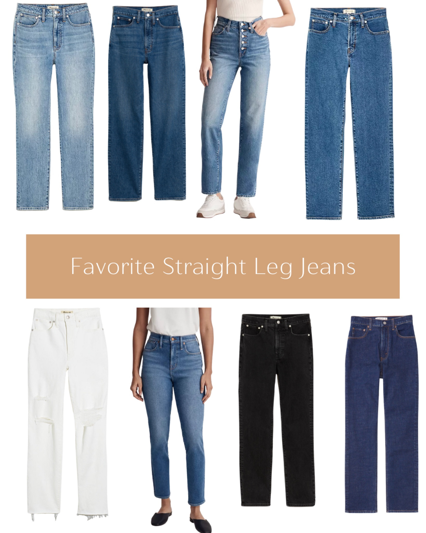 My favorite straight leg jeans and washes from Madewell and abercrombie  

#LTKstyletip #LTKunder100 #LTKFind