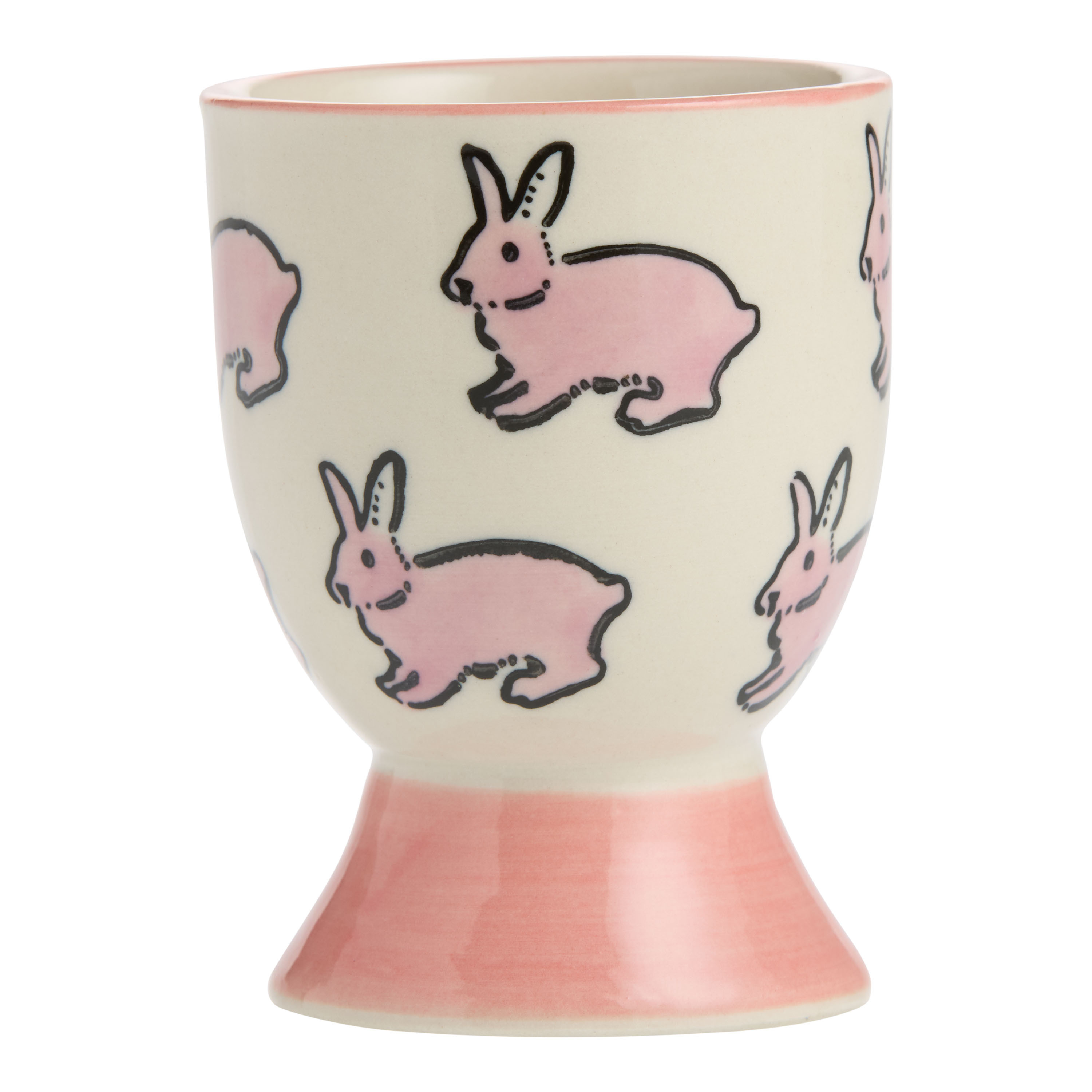 Flora Hand Painted Ceramic Bunny and Tulip Egg Cup | World Market