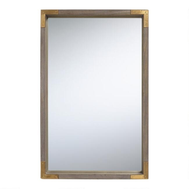 Gray Wood and Brass Mirror | World Market