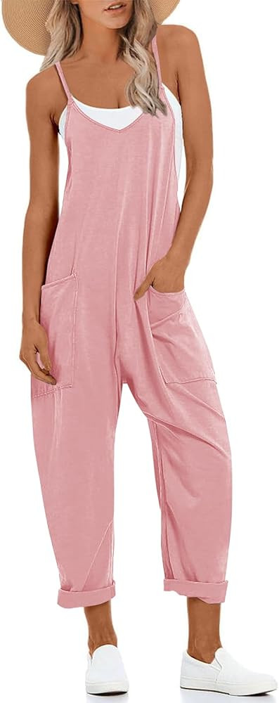 Muchpow Jumpsuits for Women Casual Summer Outfits Jumpers Adjustable Strap Rompers Beach Vacation... | Amazon (US)