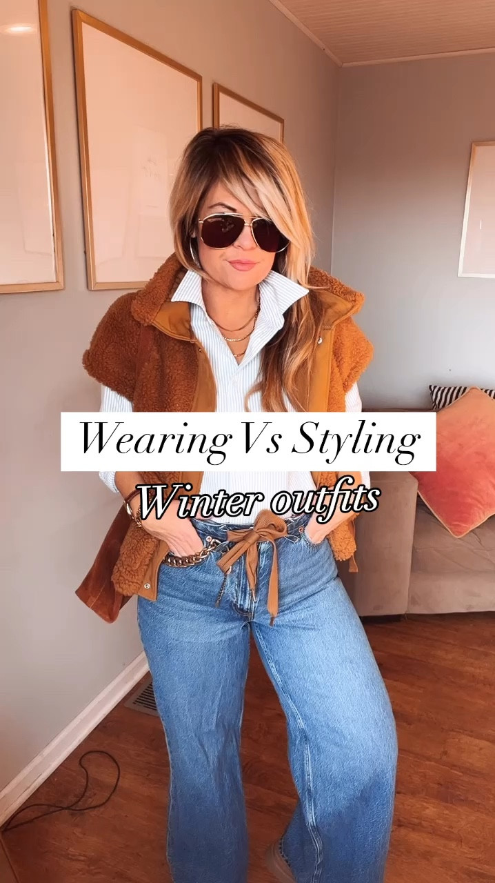 Vests 
Cold weather outfits 
Jeans 
Ugg outfit ideas 
Collared shirts 
Suede bags

#LTKSeasonal #LTKStyleTip #LTKWatchNow