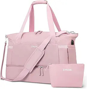 ETRONIK Gym Bag for Women, Travel Duffel Bag with USB Charging Port, Weekender Overnight Bag with... | Amazon (US)