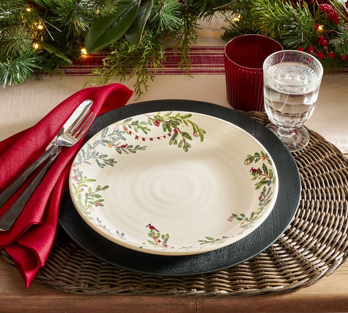 Christmas in the Country Stoneware Dinner Plates - Set of 4 | Pottery Barn (US)