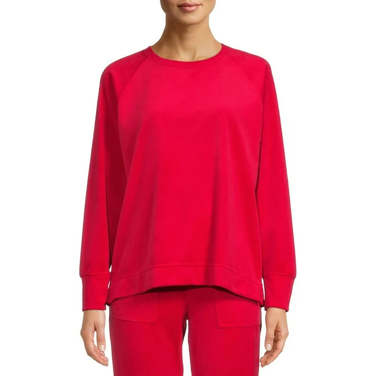 Time and Tru Women's Velour Sweatshirt - Walmart.com | Walmart (US)