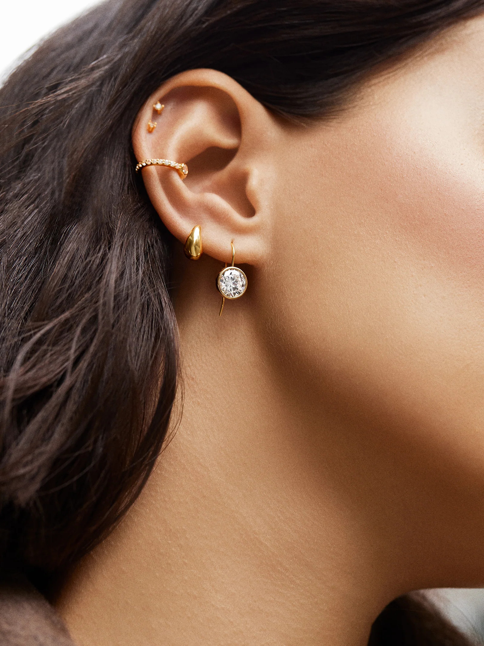Fallon 14K Gold Bezel Earrings - 10MM Stone | BaubleBar