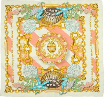 Beach Print Square Silk Scarf | Nordstrom