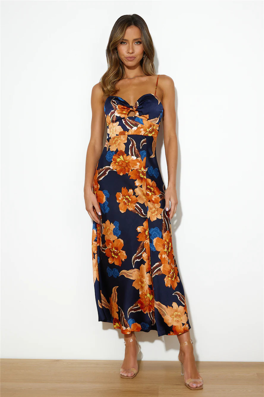 Print Love Maxi Dress Orange | Hello Molly (AU)
