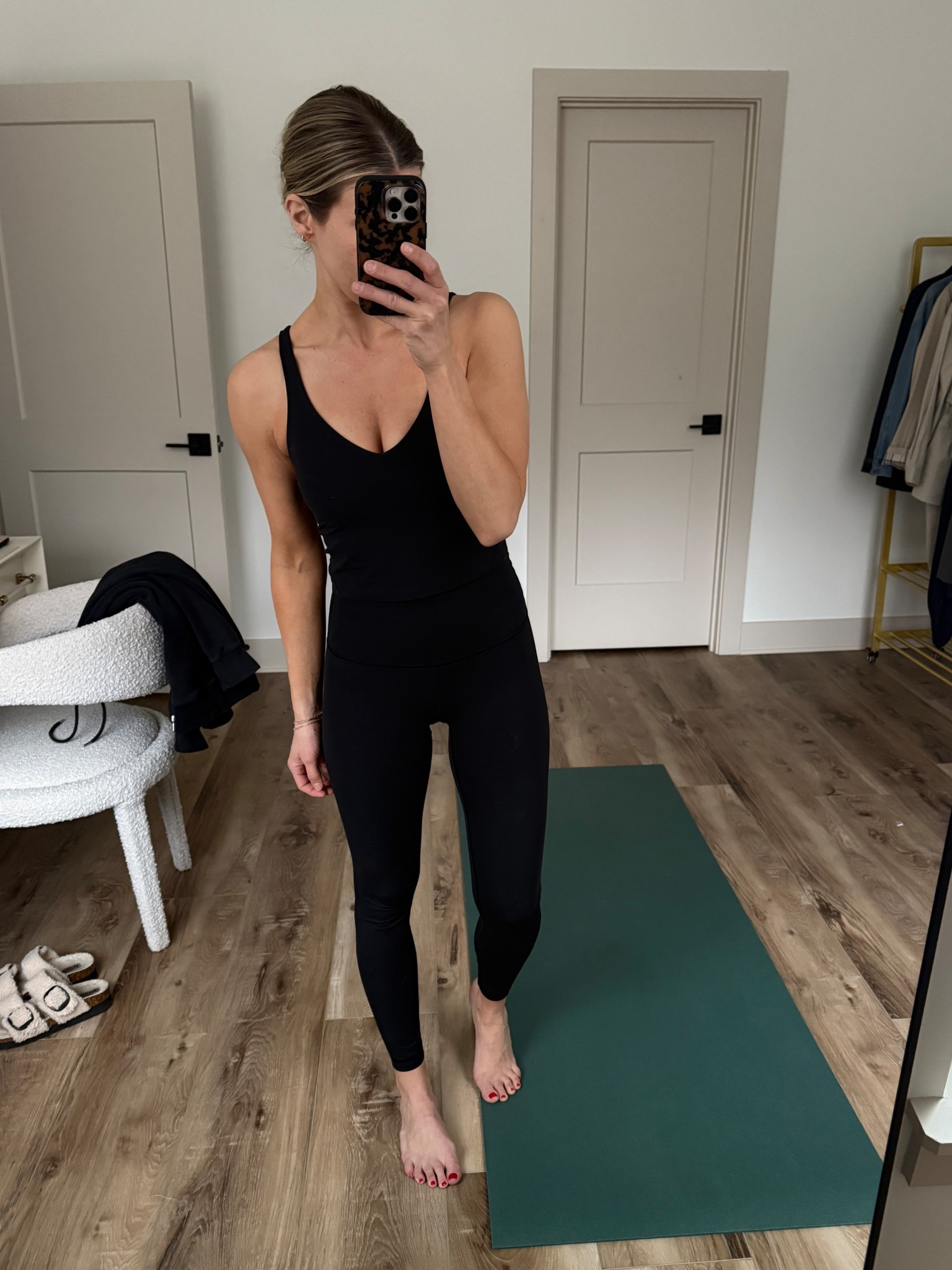 Wearing 4 leggings, 8 tank