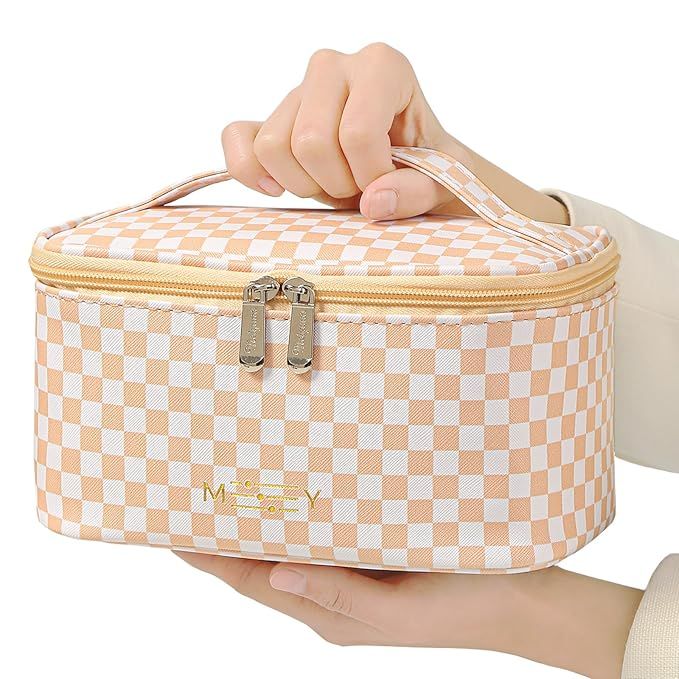 Meiyuuo Travel Makeup Bag Checkered Multi Color Portable Small Cosmetic Bags for Women Zipper Pou... | Amazon (US)