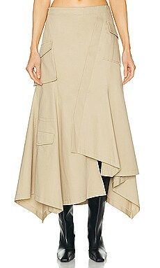 L'Academie by Marianna Noma Midi Skirt in Light Khaki from Revolve.com | Revolve Clothing (Global)