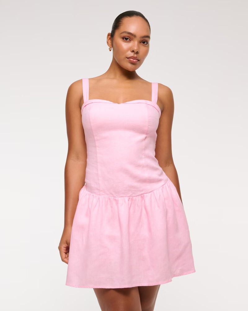 Premium Linen Drop-Waist Skort | Abercrombie & Fitch (US)