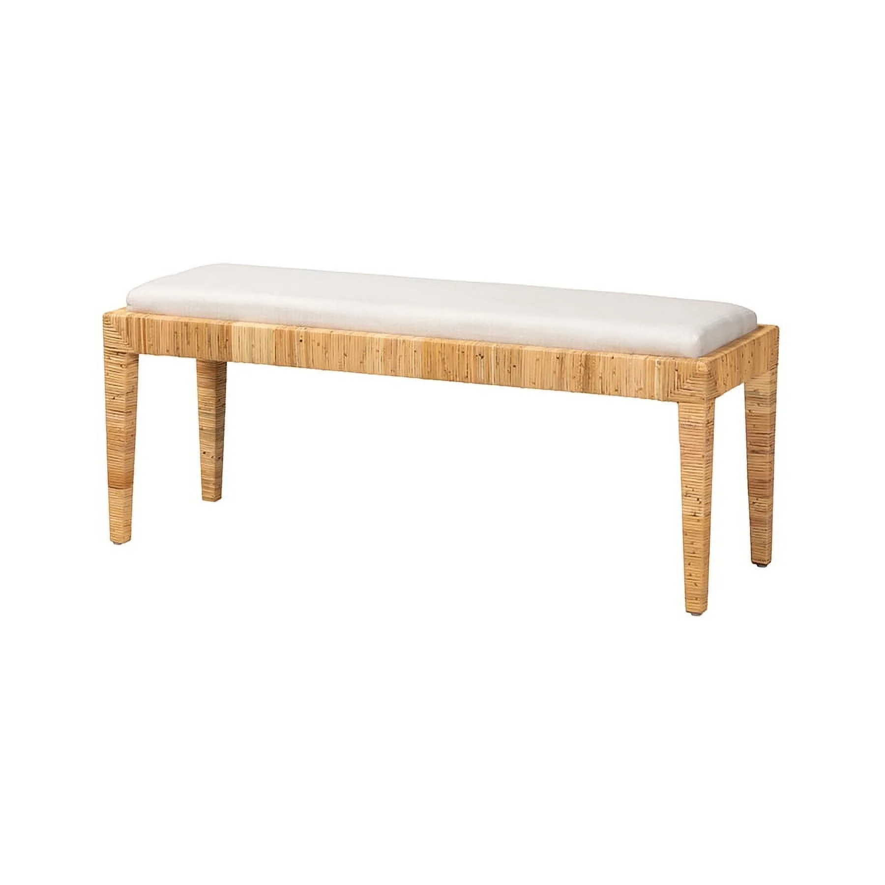 Baxton Studio Sofia Modern Bohemian Natural Brown Rattan and Mahogany Wood Bench | Walmart (US)