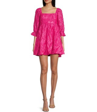 Allison & Kelly 3/4 Sleeve Square Neck Babydoll Dress | Dillard's | Dillard's