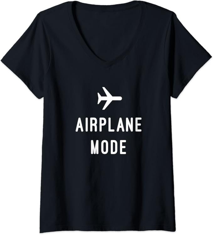 Womens Airplane Mode V-Neck T-Shirt | Amazon (US)