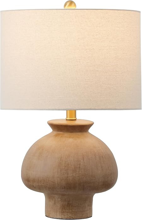 SAFAVIEH Lighting Collection Noam Light Brown Ceramic 23-inch Table Lamp (LED Bulb Included) | Amazon (US)
