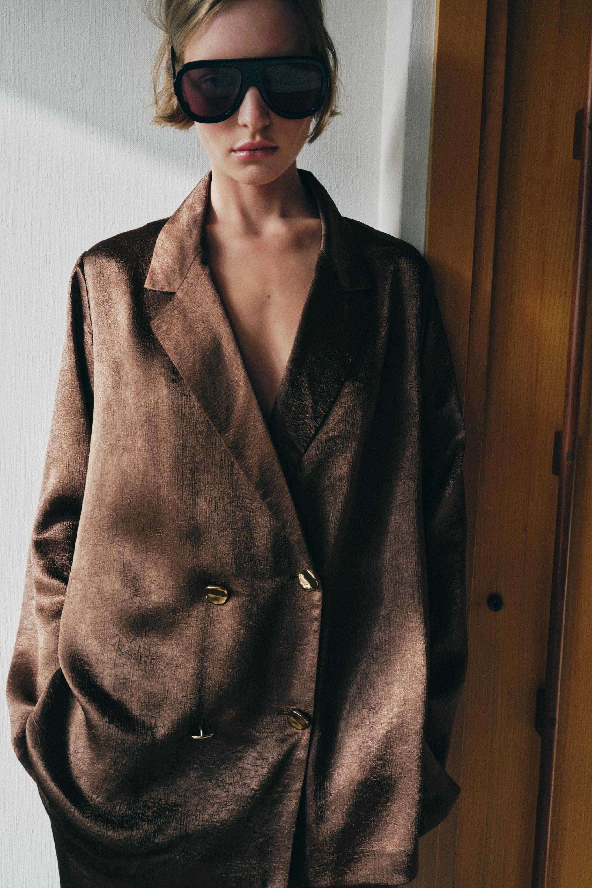 FLOWY WRINKLED EFFECT BLAZER SET | Zara US