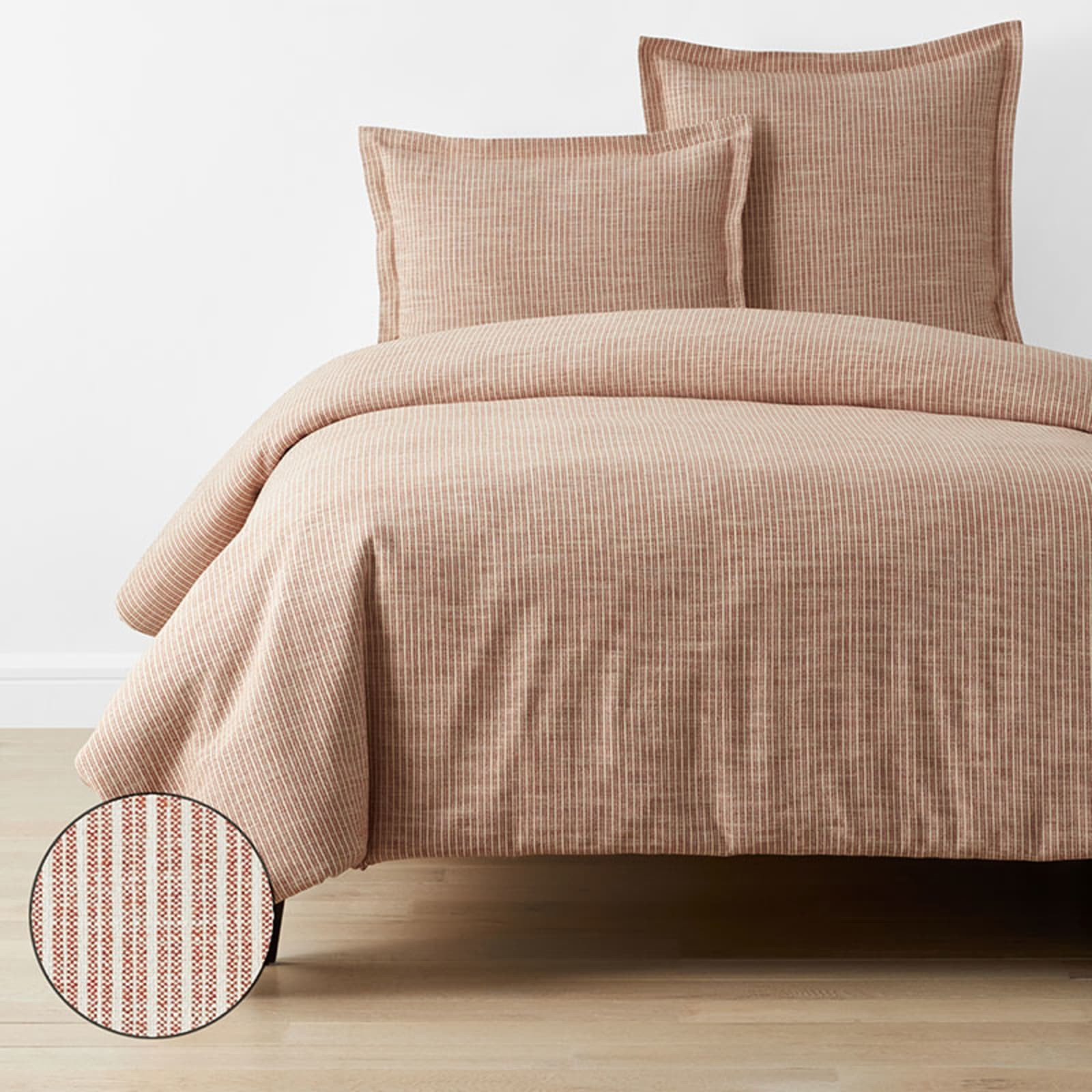 Textured Stripe Duvet Cover - Clay, Twin/Twin XL | The Company Store