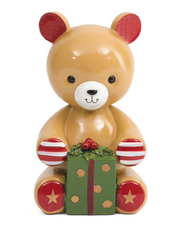 Bear With Present Decor | TJ Maxx