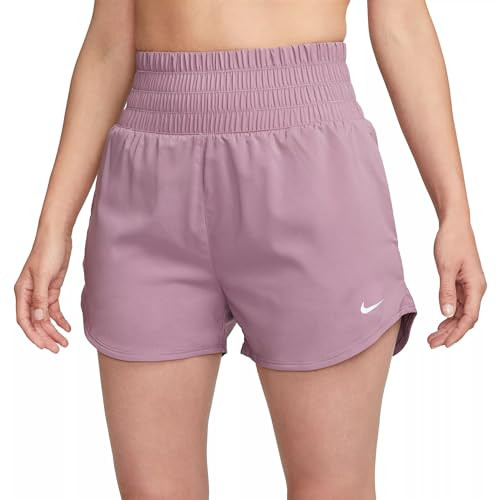 Nike One Women's Dri-FIT Ultra High-Waisted 3" Brief-Lined Shorts (US, Alpha, Small, Regular, Regular, Violet Dust) | Amazon (US)