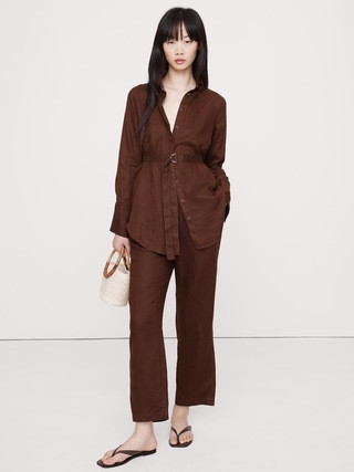 Linen Belted Tunic Shirt | Banana Republic (US)