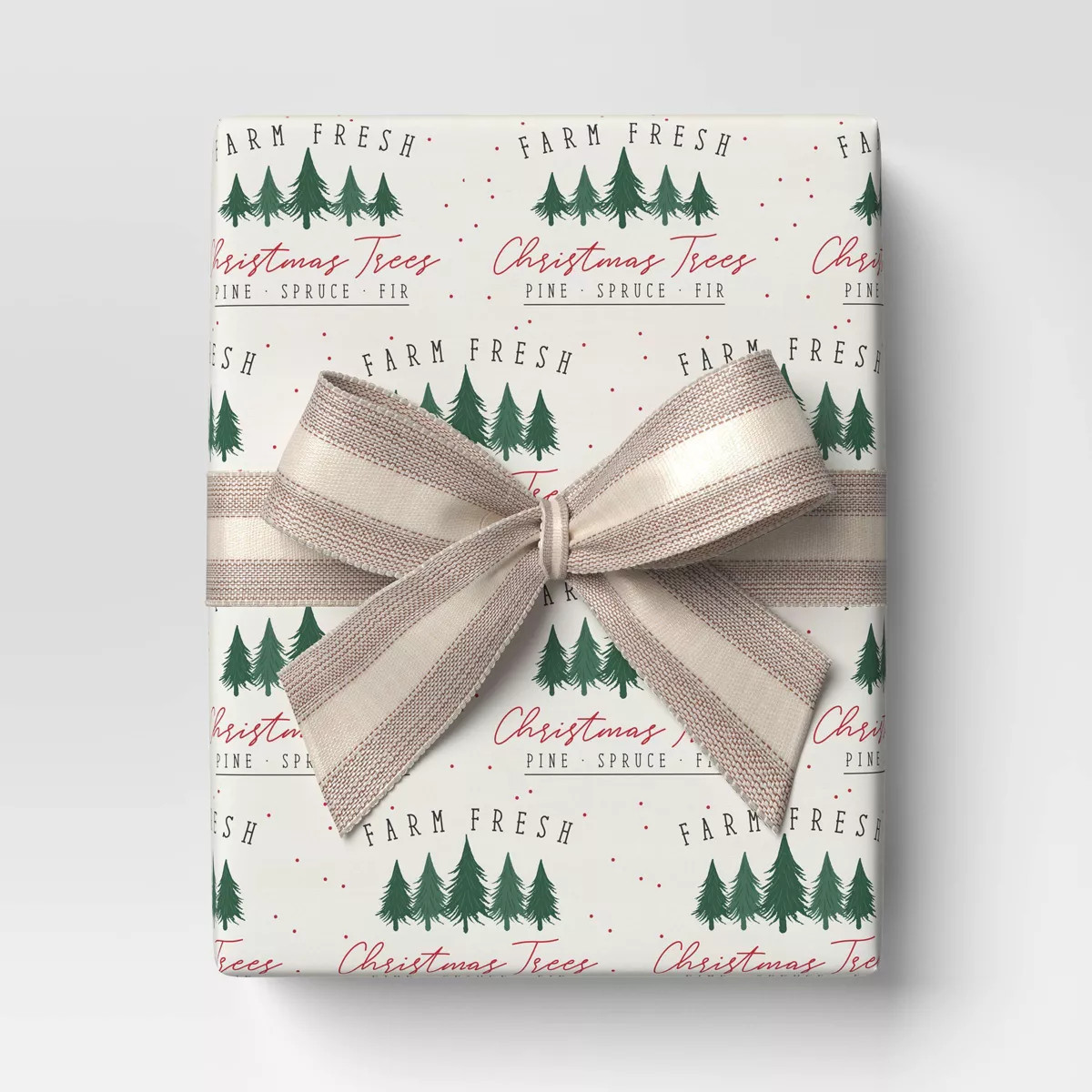 50 sq ft Trees Christmas Gift Wrap Beige - Wondershop™ | Target