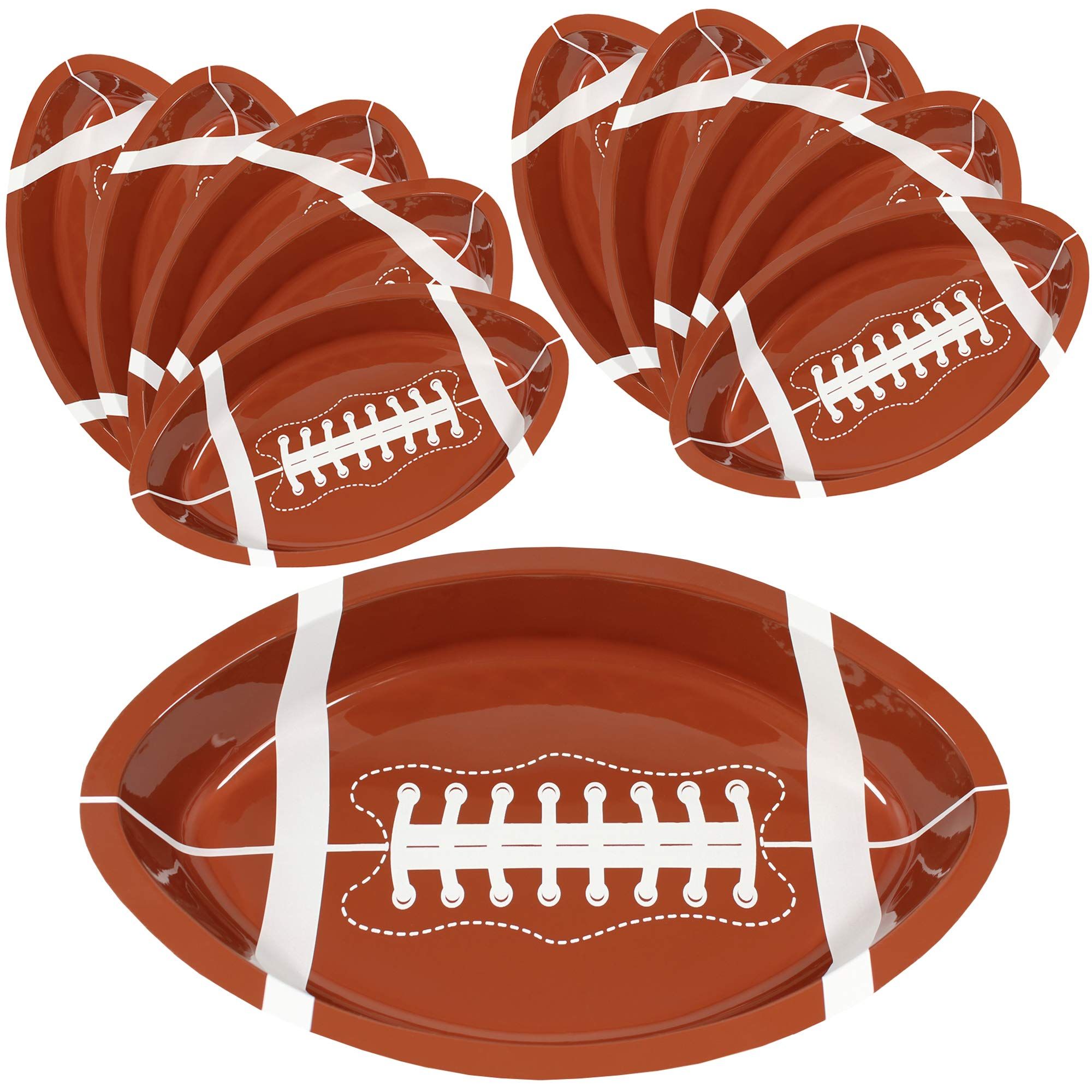 Football Serving Trays | 10 Pcs Plastic Football Snack Trays | Game Day Football Serveware | Tailgat | Amazon (US)