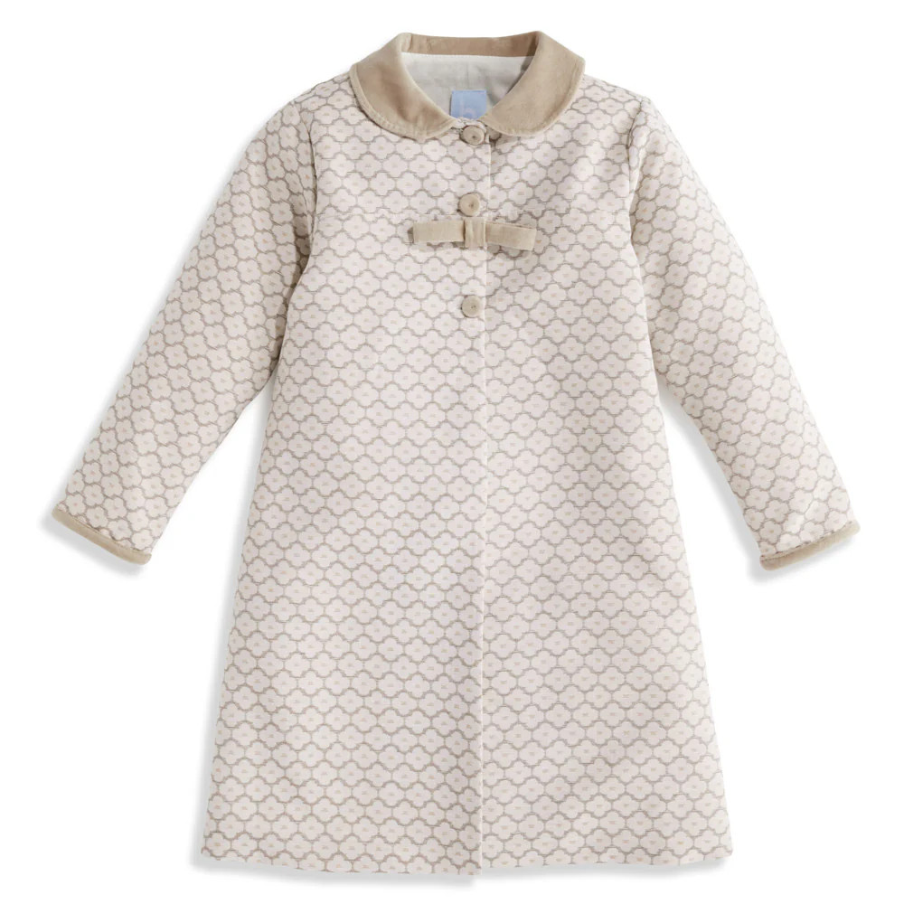 Jacquard Dress Coat w/ Bow | bella bliss 