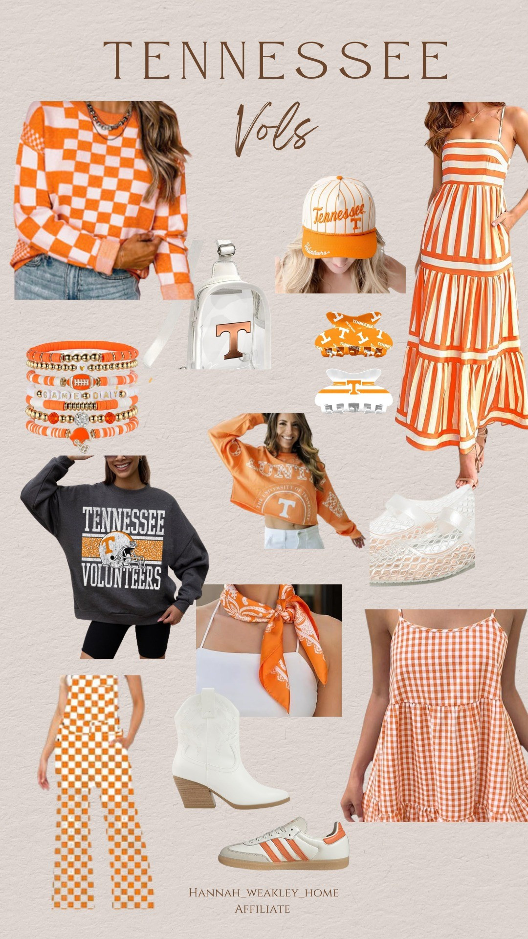 Tennessee Volenteers Game Day| Volenteers Football| Cute SEC Football outfits| Warm Weather Football| College game day outfit|Tailgate outfit ideas| Game day aesthetic| UT Knoxville game day outfit, Tennessee Vols outfit| Vols game day attire| Rocky Top game day outfit| Orange and white game day outfit| Checkerboard print outfit| Cute SEC gameday outfits| Trendy college game day outfits| Chic game day attire| Casual game day look| Elevated tailgate style| White cowboy boots game day| Clear bag stadium approved bag| Fall college game day outfit| Warm weather game day outfit| Game day sweater vest

#LTKSeasonal
