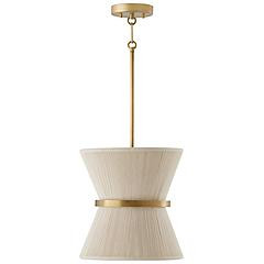 Capital Lighting Cecilia 12" Wide Brass and Bleached White Pendant | www.lampsplus.com | Lamps Plus