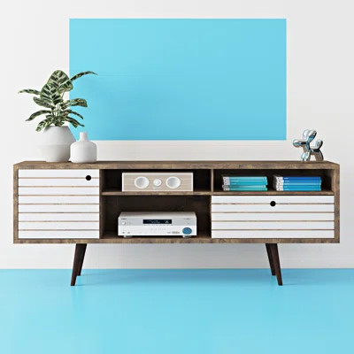 Allegra TV Stand for TVs up to 65" Hashtag Home Color: Rustic Brown/White | Wayfair North America