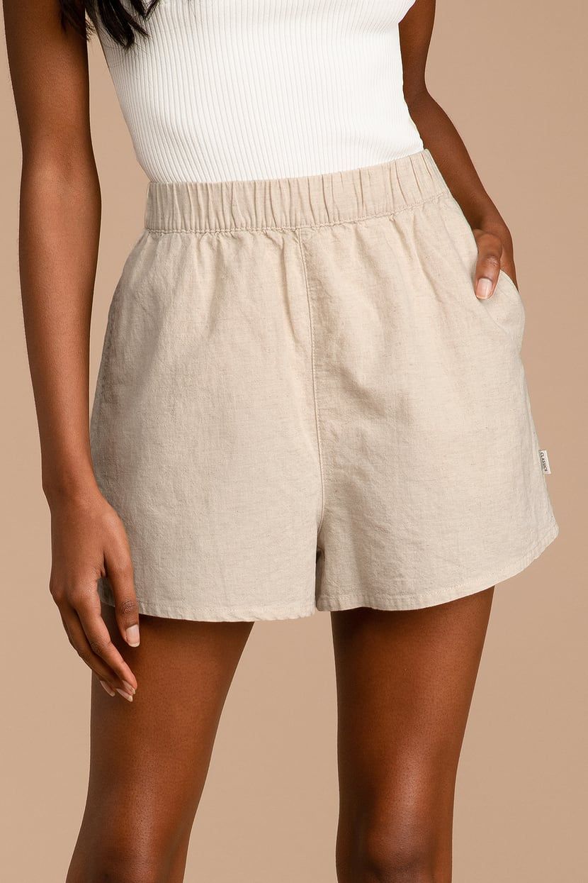 Classic Beige Beach Shorts | Lulus (US)