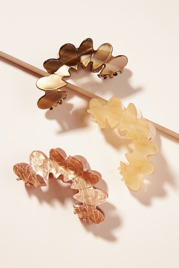 Blossom Claw Hair Clip Set By Anthropologie in Beige | Anthropologie (US)