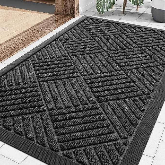 Smiry Front Door Mat Outside Entrance, Heavy Duty Outdoor Indoor Natural Rubber Doormat, Non Slip... | Amazon (US)