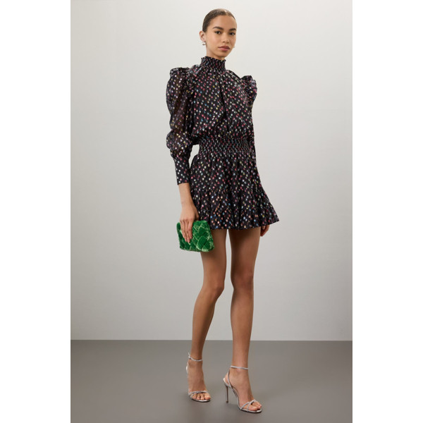 Misa Los Angeles Gianna Polka Dot Dress black-multicolored-print | Rent the Runway