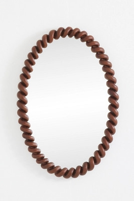 San Marco Braided Wood Finish Oval Wall Mirror | Anthropologie (US)